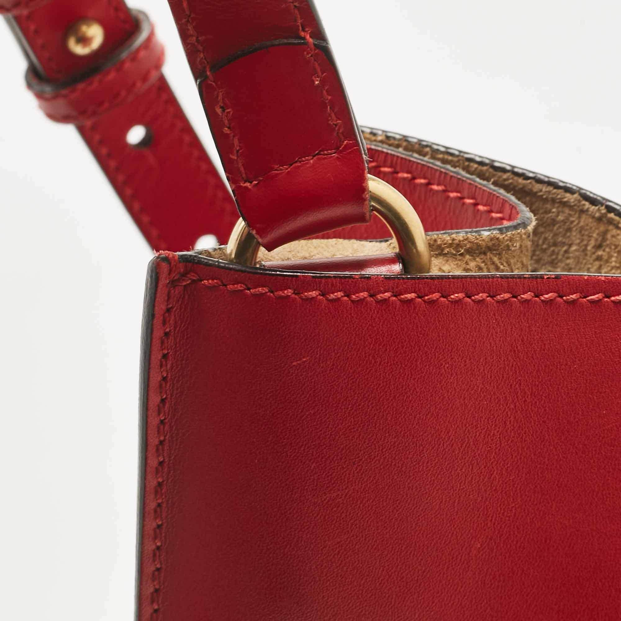Gucci Red Leather Ghost Tote 4