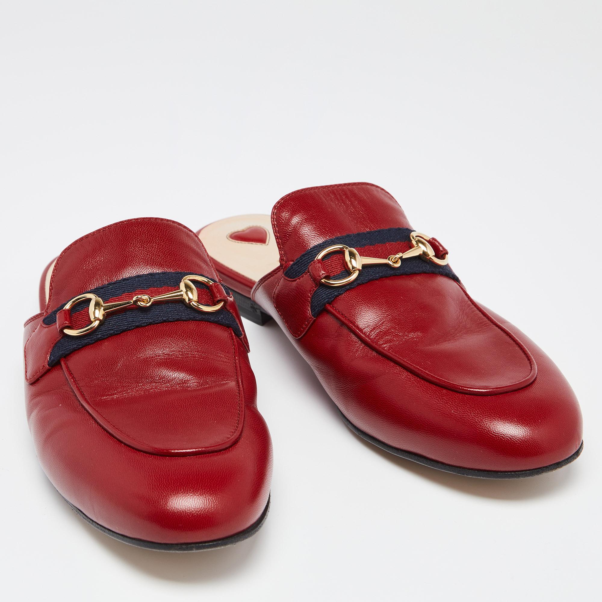 gucci red princetown mules
