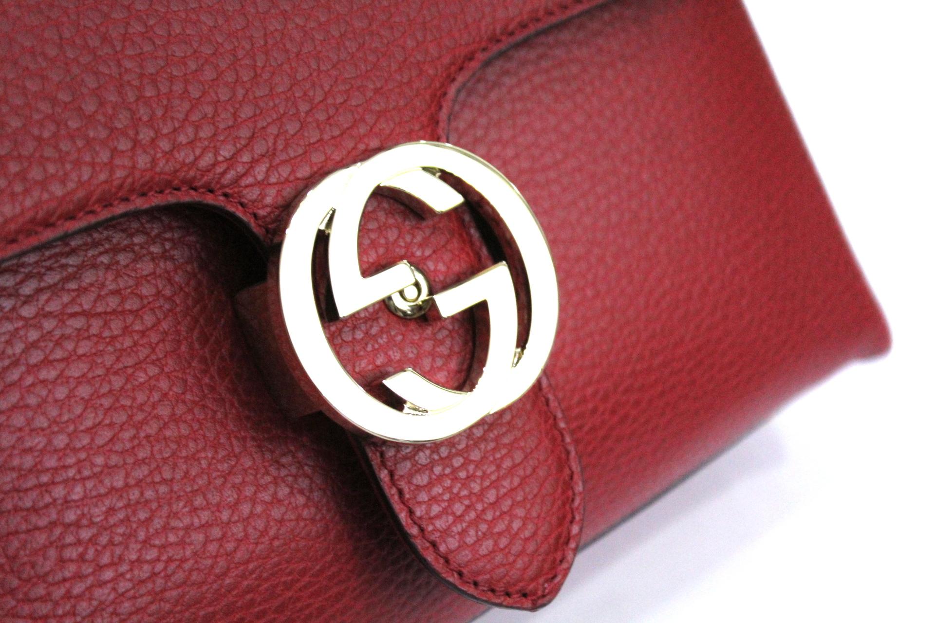 Women's Gucci Red Leather Interlocking Bag