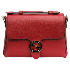 Gucci Red Leather Interlocking Bag