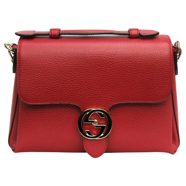 Gucci Red Leather Interlocking Bag at 1stDibs | interlocking luggage