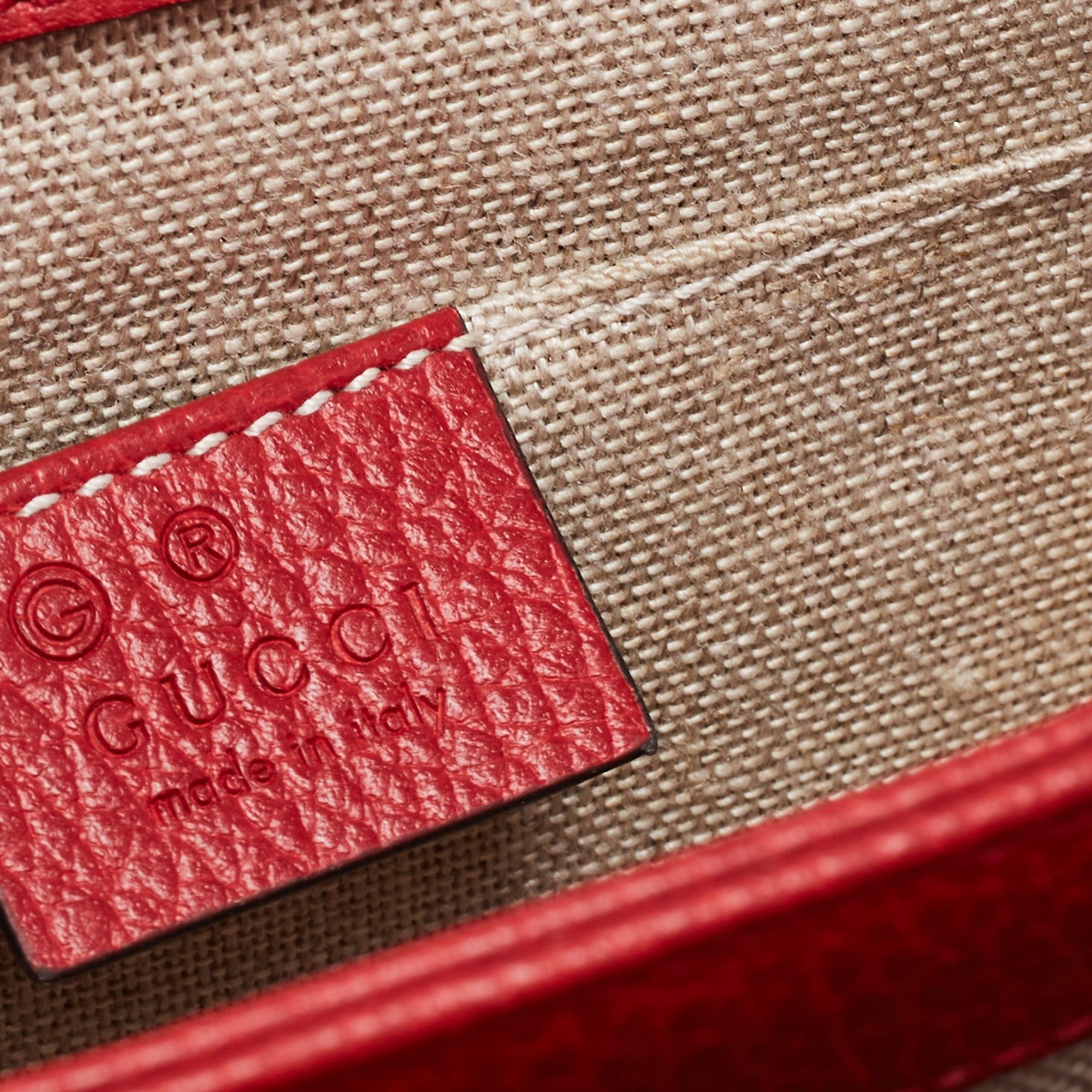 Gucci Red Leather Interlocking G Chain Shoulder Bag 1