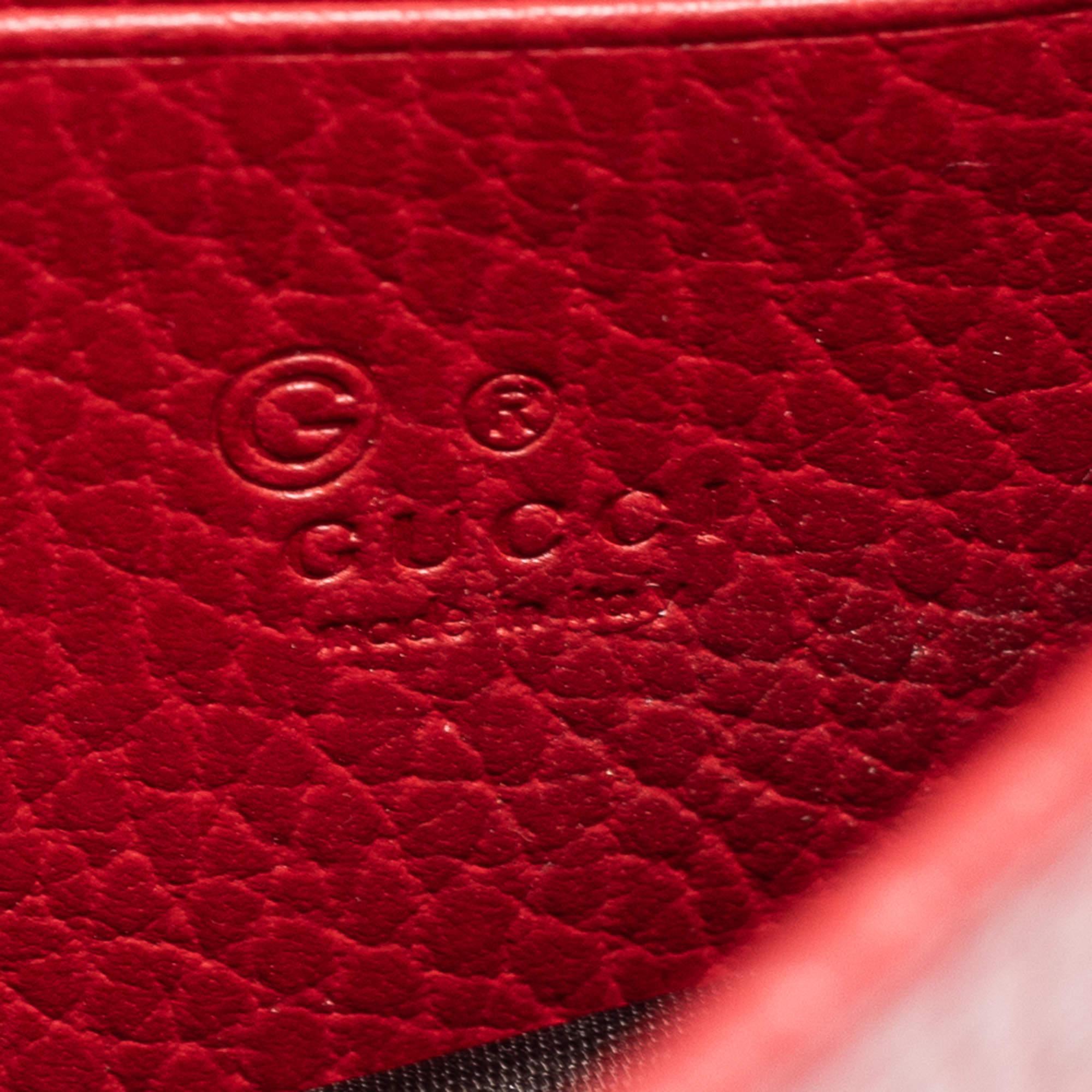 Gucci Red Leather Interlocking G Flap Chain Clutch 5