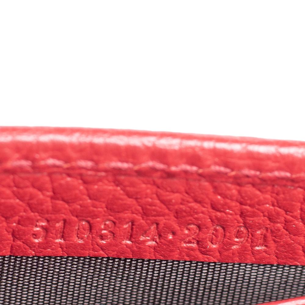 Women's Gucci Red Leather Interlocking G Wallet on Chain