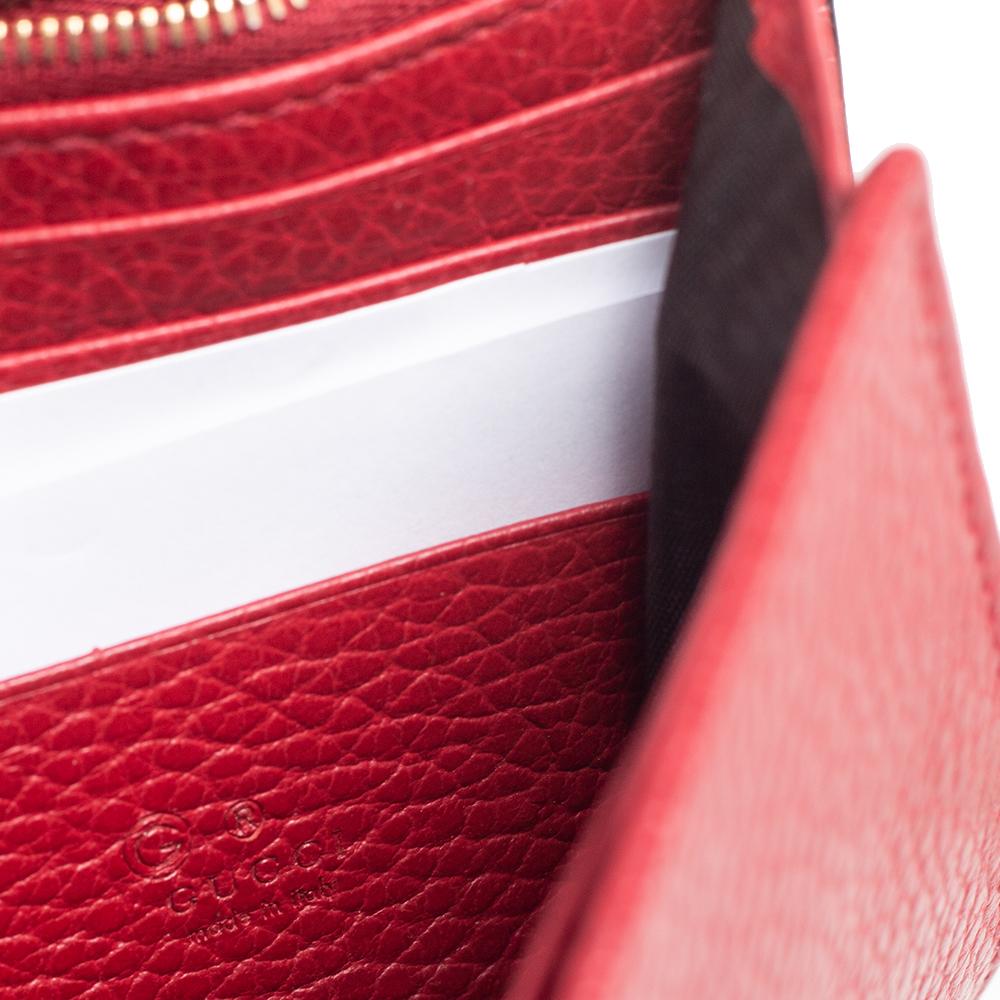 Gucci Red Leather Interlocking G Wallet on Chain 1