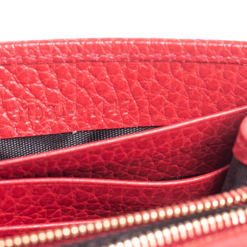 Gucci Red Leather Interlocking G Wallet on Chain 2