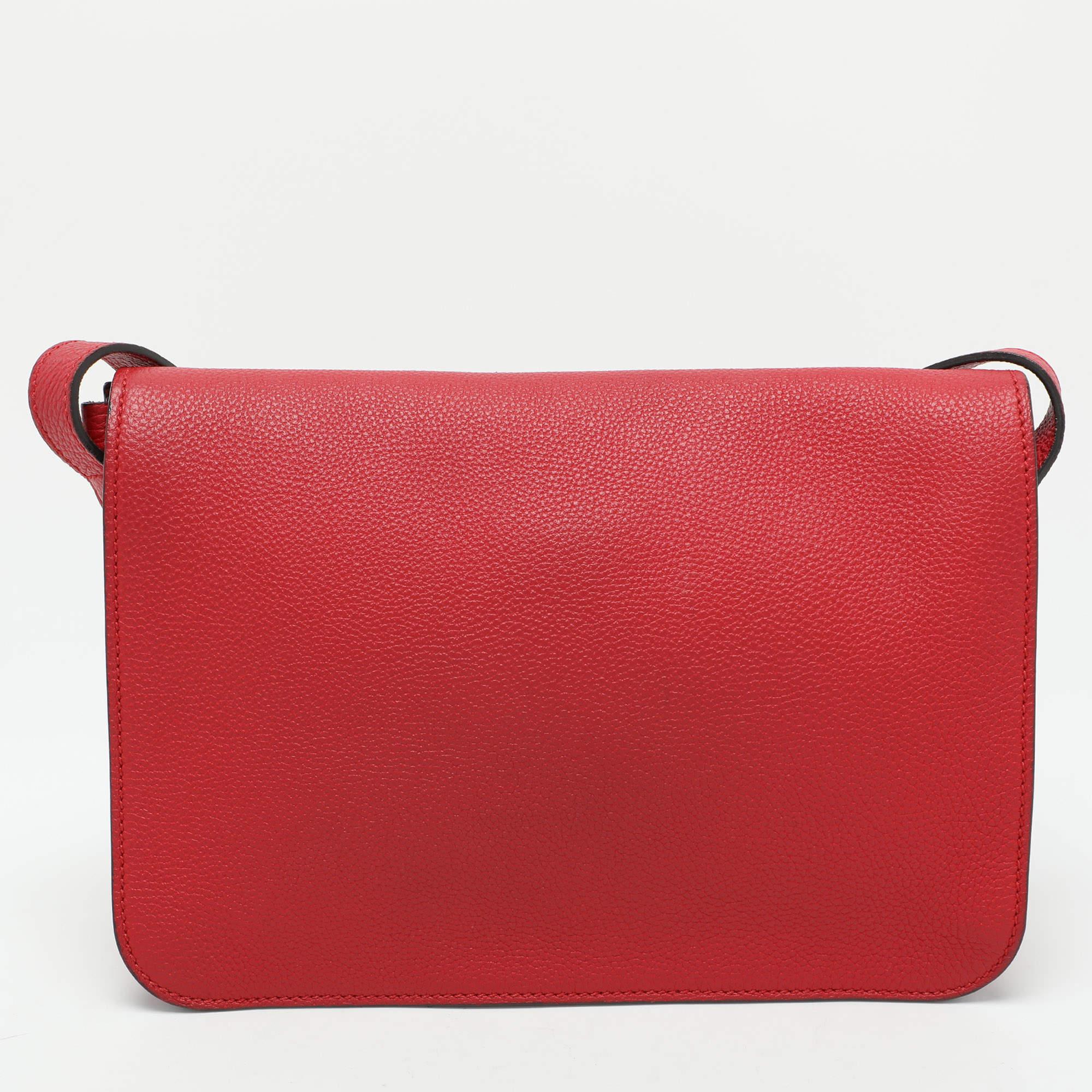 Women's Gucci Red Leather Jackie Flap Shoulder Bag