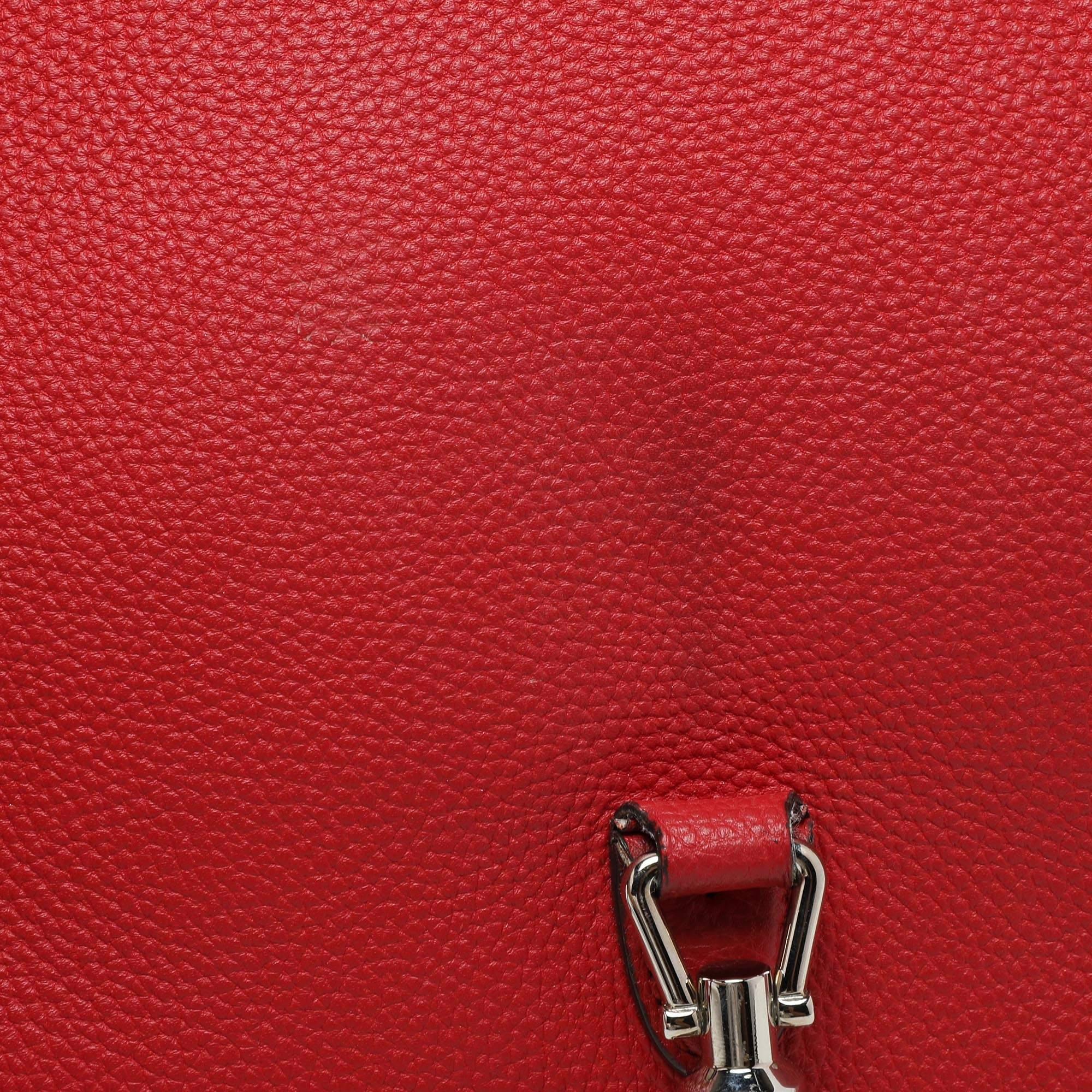 Gucci Red Leather Jackie Flap Shoulder Bag 2