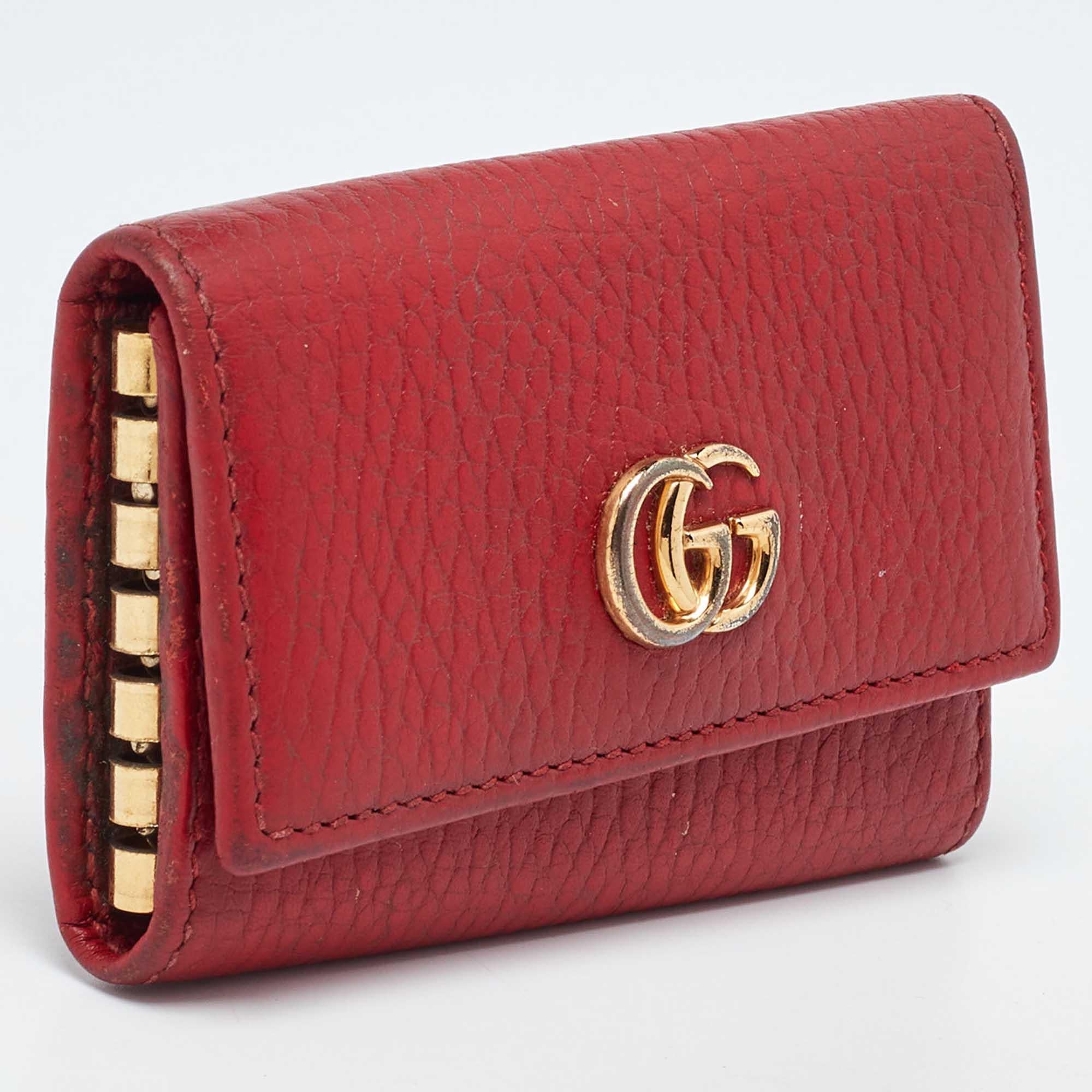 Gucci Red Leather Key Case For Sale 1