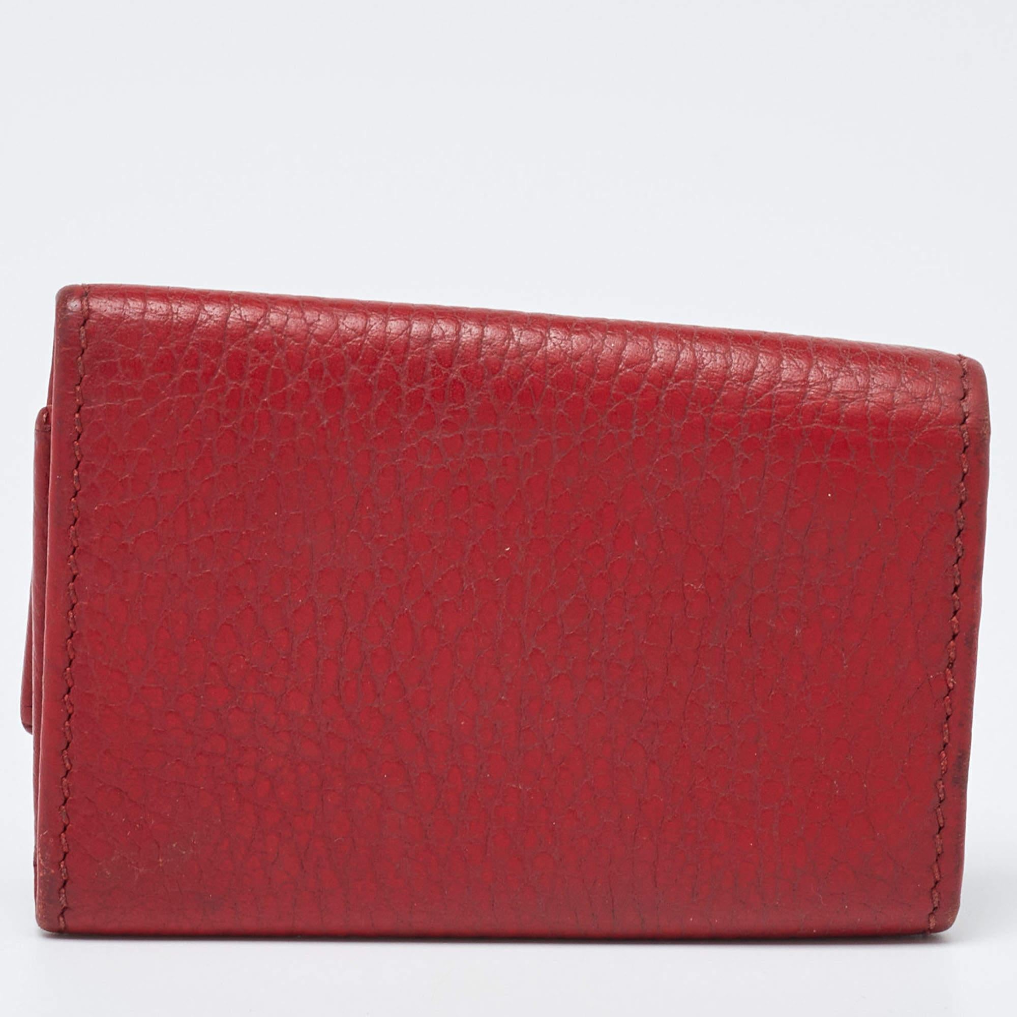 Gucci Red Leather Key Case For Sale 2