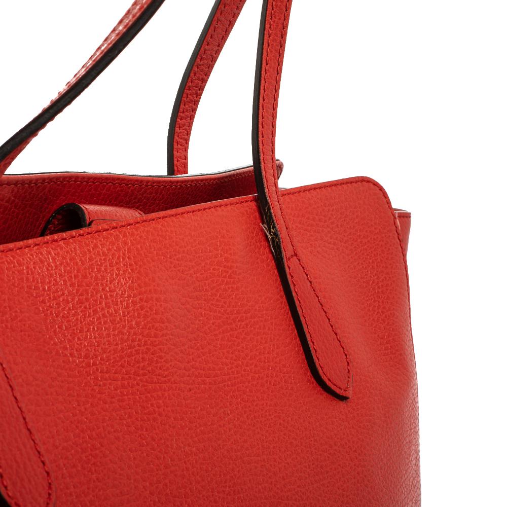 Gucci Red Leather Large Interlocking GG Shopper Tote 4