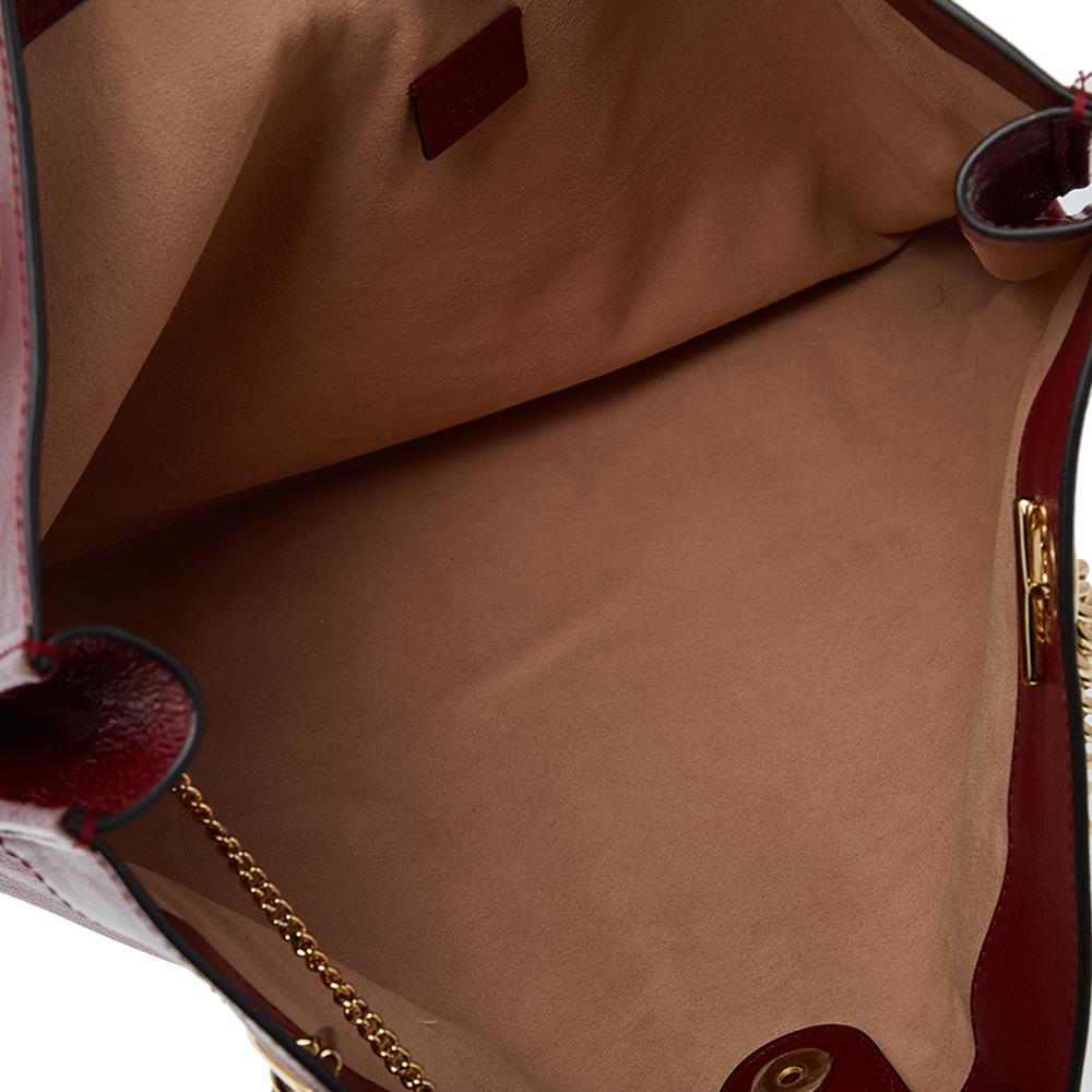 Gucci Red Leather Large Rajah Chain Tote 2