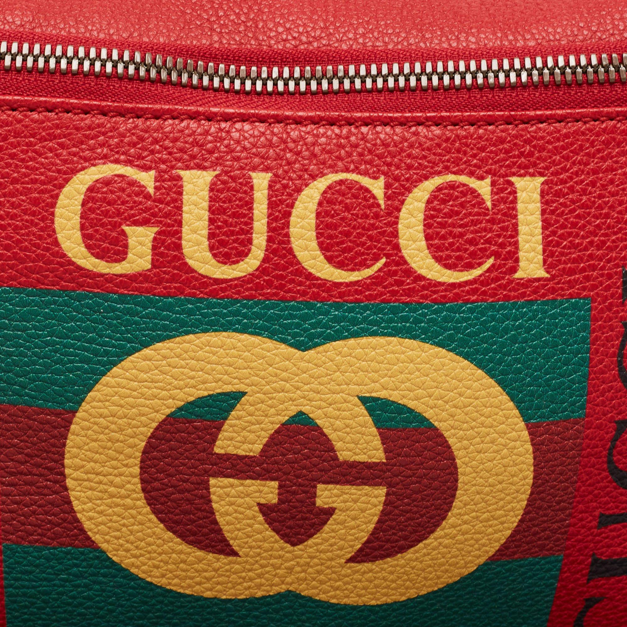 Gucci Red Leather Logo Web Belt Bag 1