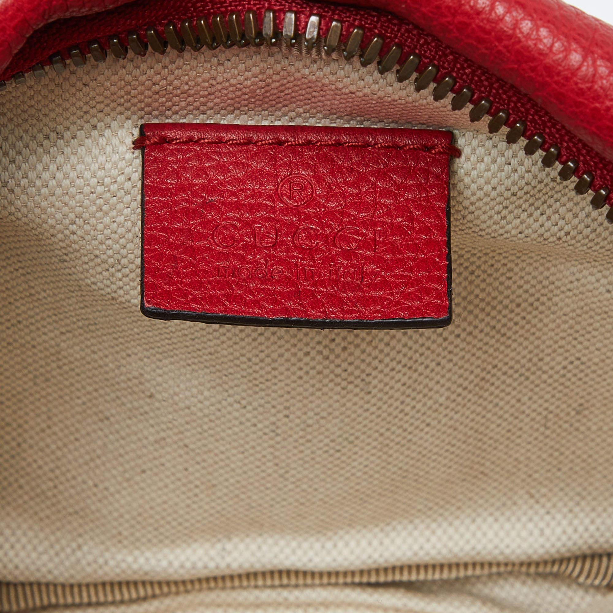 Gucci Red Leather Logo Web Belt Bag 1