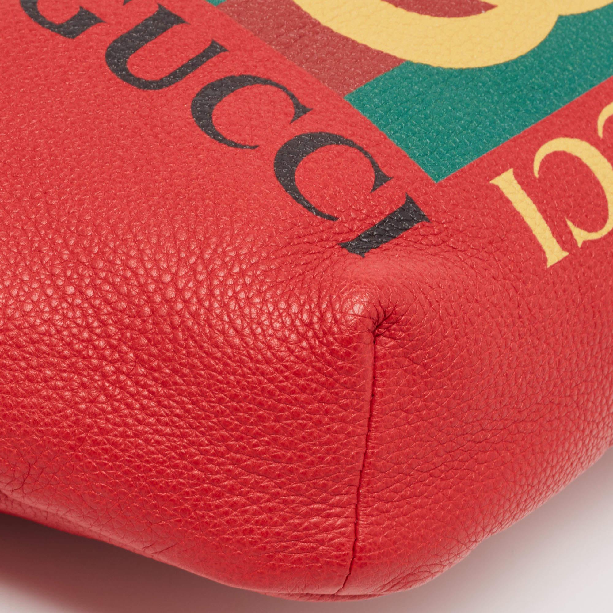 Gucci Red Leather Logo Web Belt Bag 5