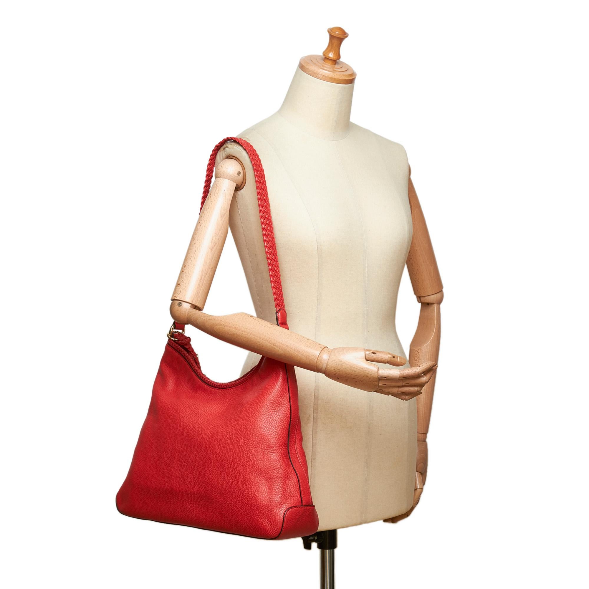 Gucci Red Leather Marrakech Shoulder Bag For Sale 5