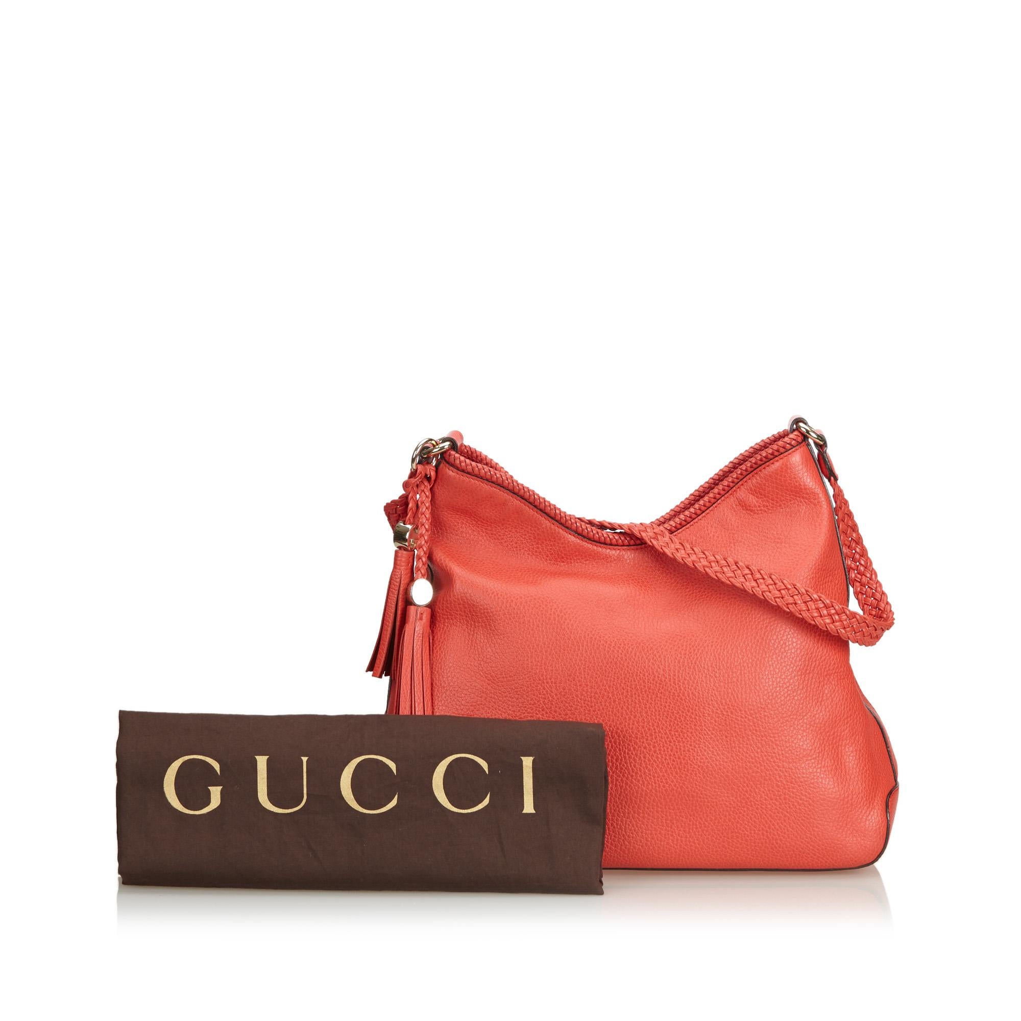 Gucci Red Leather Marrakech Shoulder Bag For Sale 6