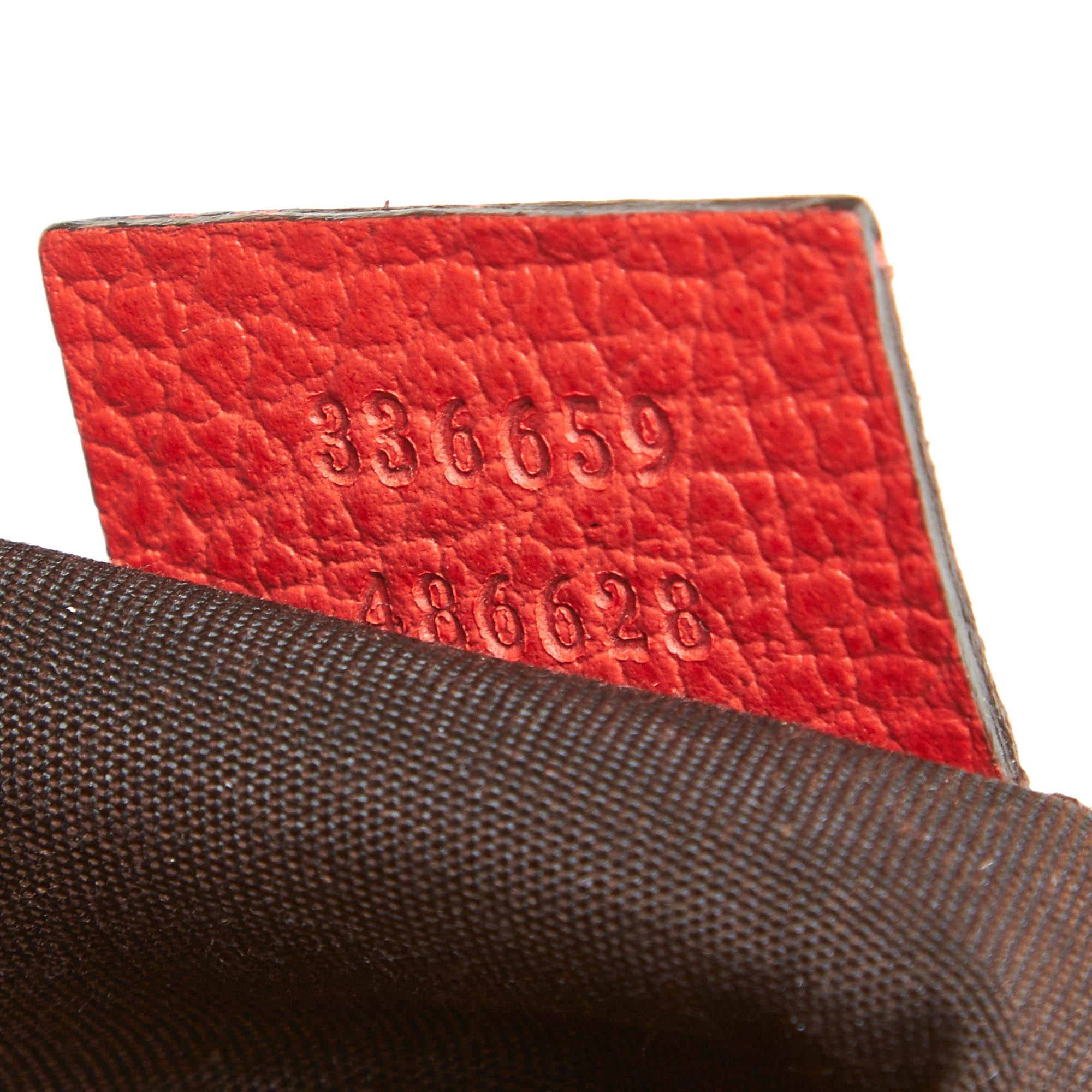 Gucci Red Leather Marrakech Shoulder Bag For Sale 2