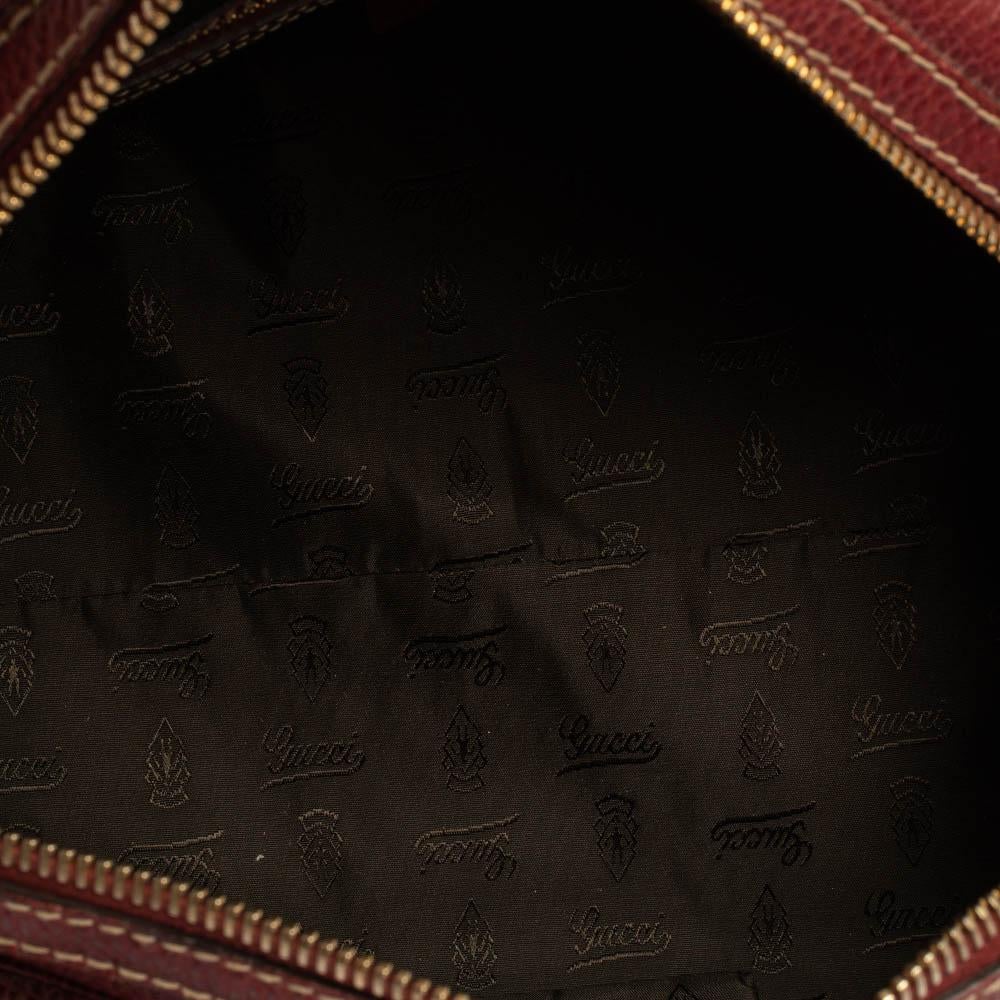 Gucci Red Leather Medium Aviatrix Duffel Bag 4