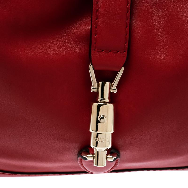 Gucci Red Leather Medium New Jackie Hobo 5