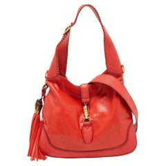 Gucci Red Leather Medium New Jackie Hobo