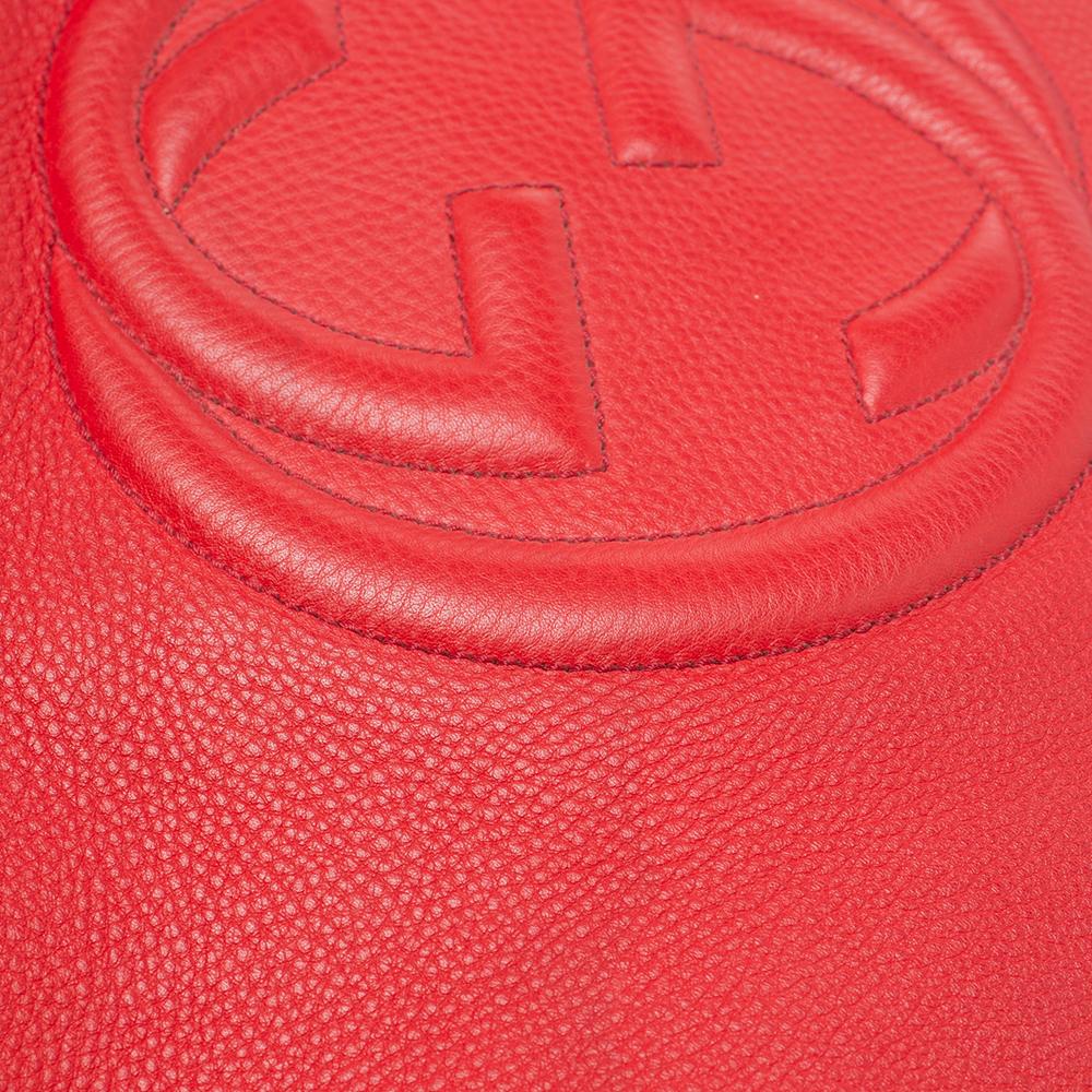 Gucci Red Leather Medium Soho Tote 6