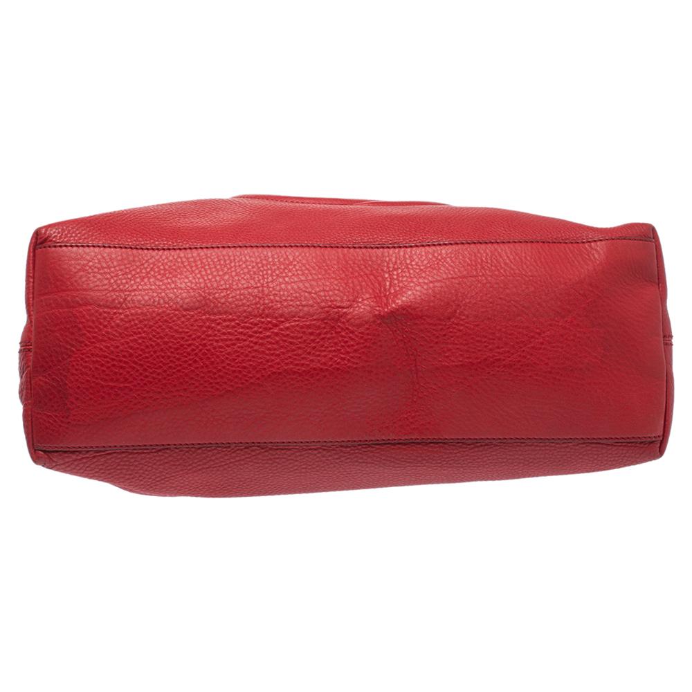 Gucci Red Leather Medium Soho Tote In Good Condition In Dubai, Al Qouz 2
