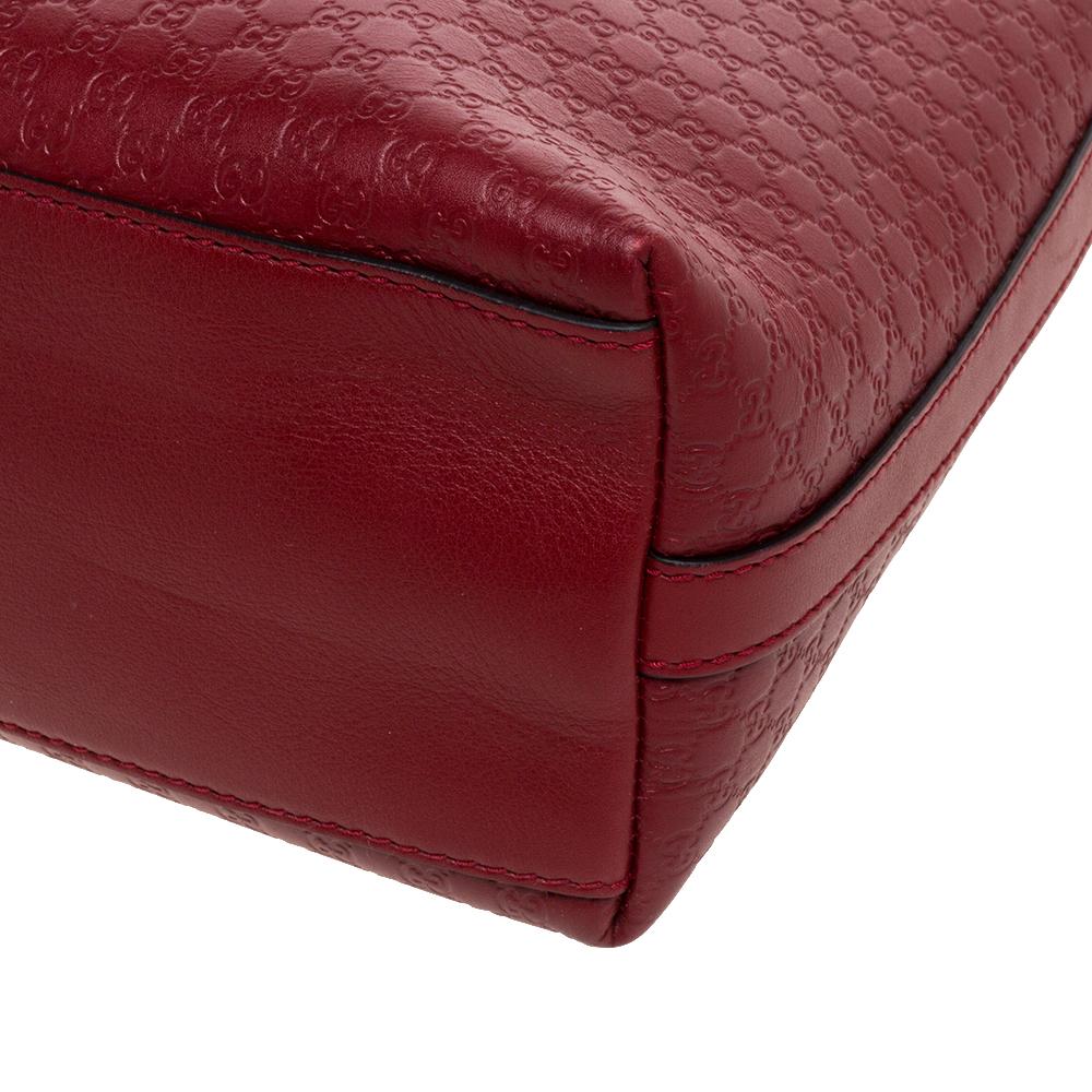 Gucci Red Leather Microguccissima Hobo 2