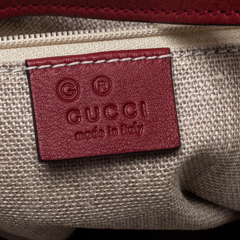 Gucci Red Leather Microguccissima Hobo 4