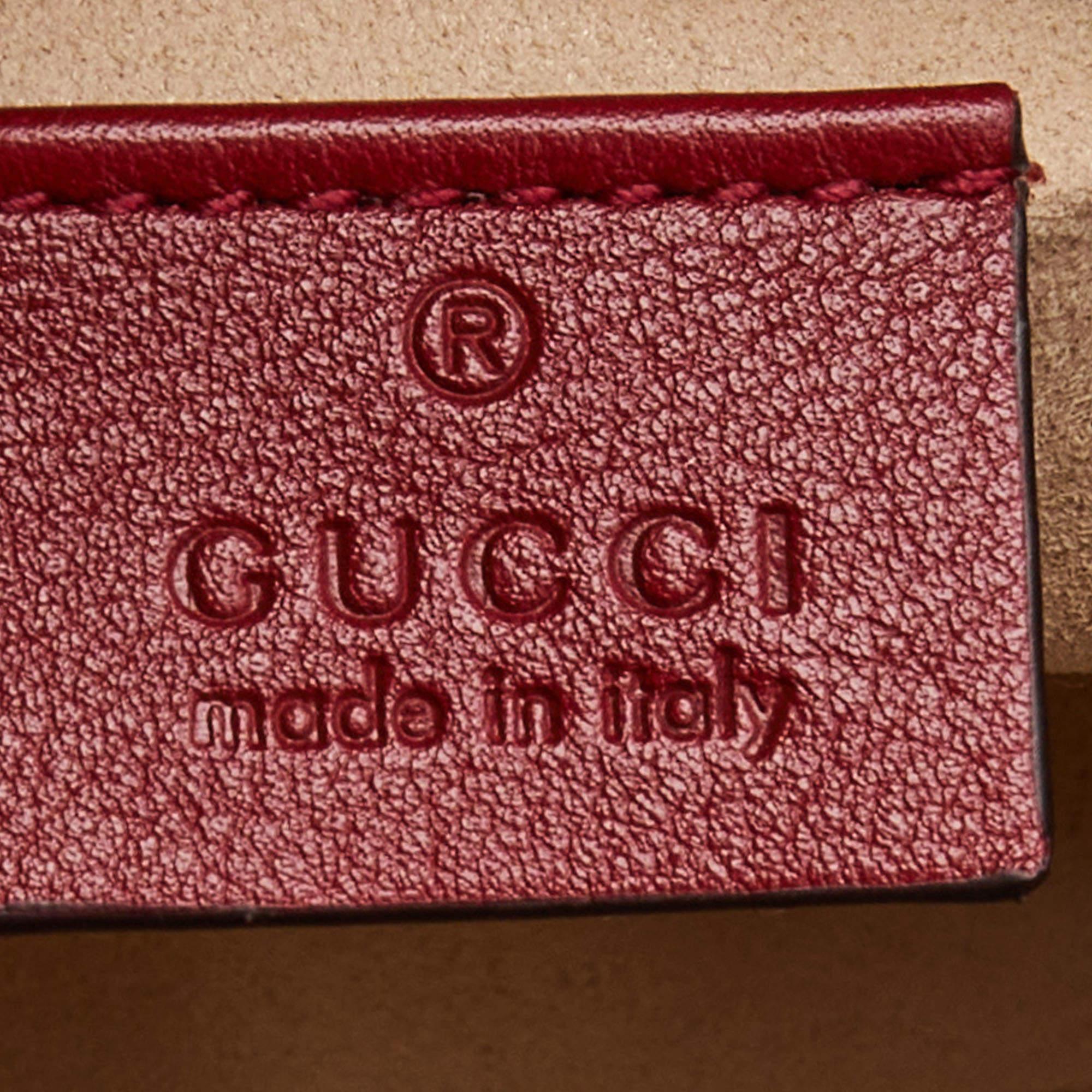 Women's Gucci Red Leather Mini Diana Tote