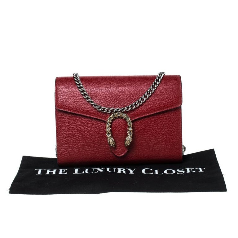 Gucci Red Leather Mini Dionysus Shoulder Bag For Sale at 1stDibs