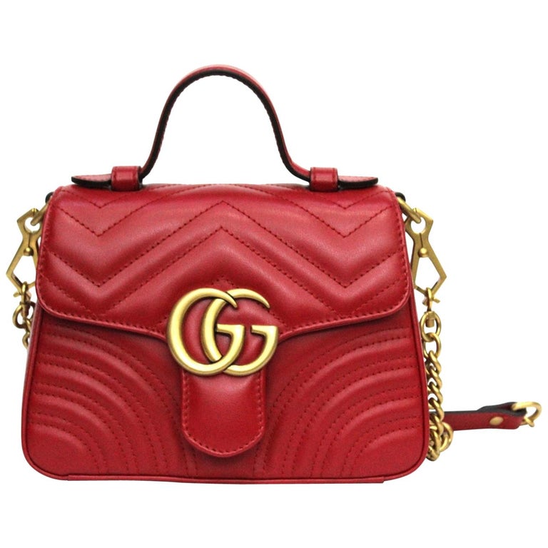 gucci red mini marmont bag