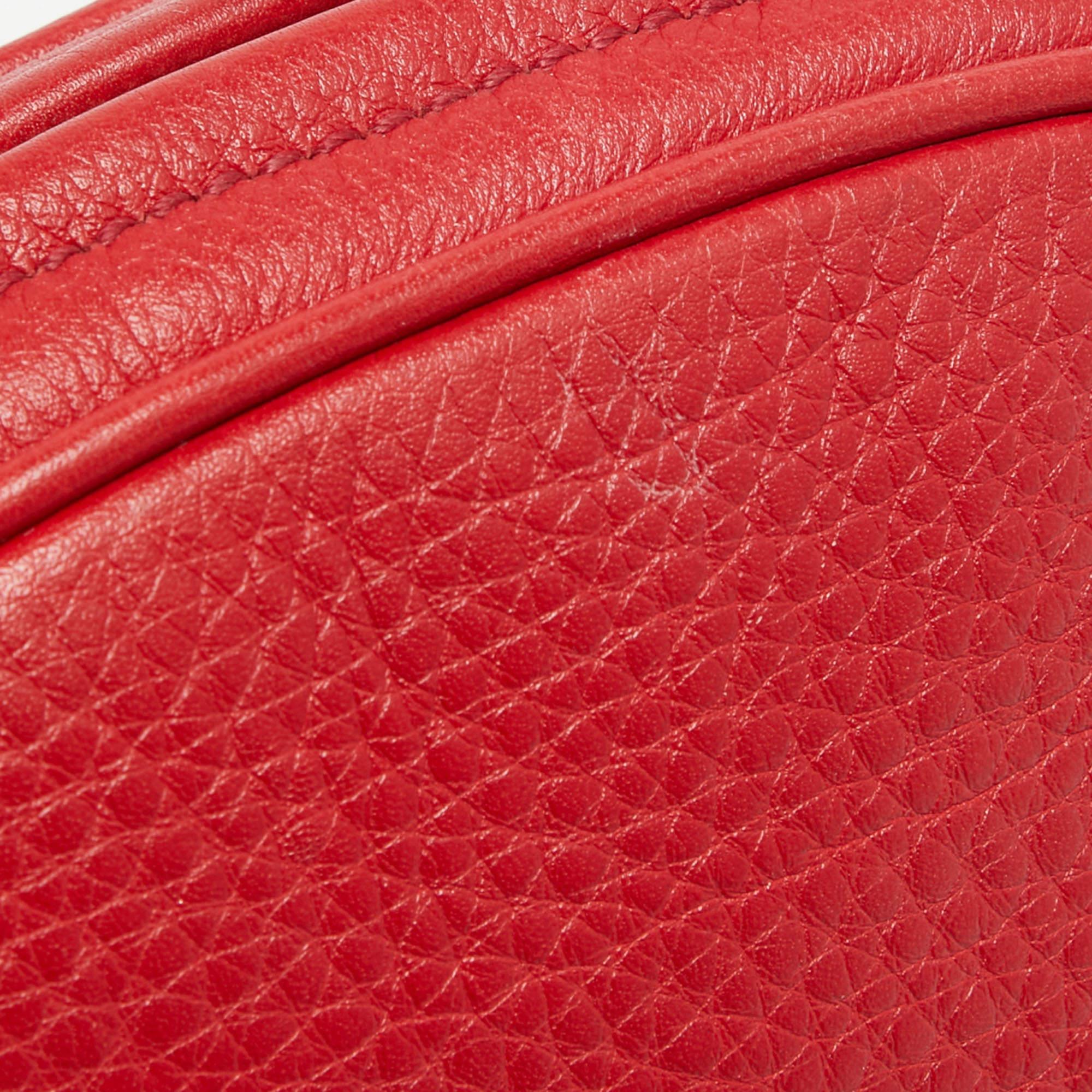 Gucci Red Leather Mini Soho Disco Chain Crossbody Bag 9