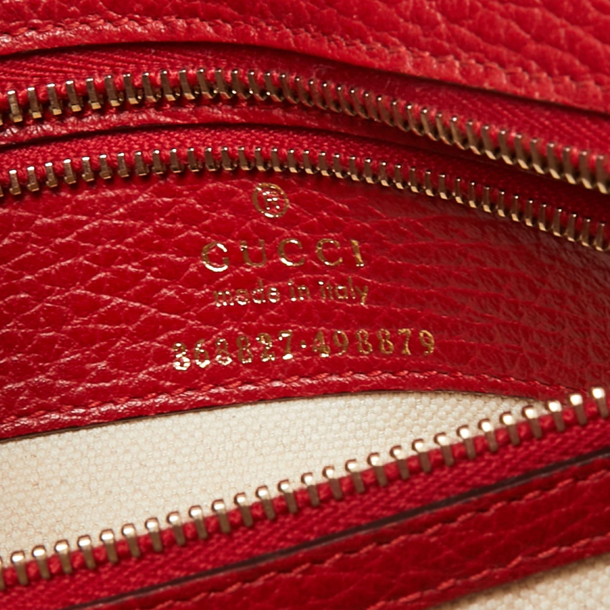 Gucci Red Leather Mini Swing Tote 4