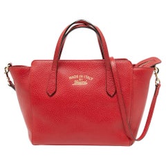 Gucci Red Leather Mini Swing Tote