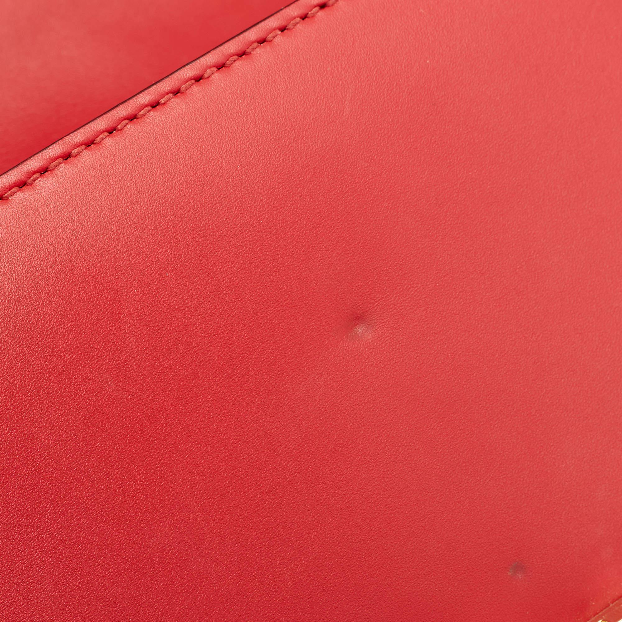 Gucci Red Leather Mini Web Chain Sylvie Crossbody Bag 10