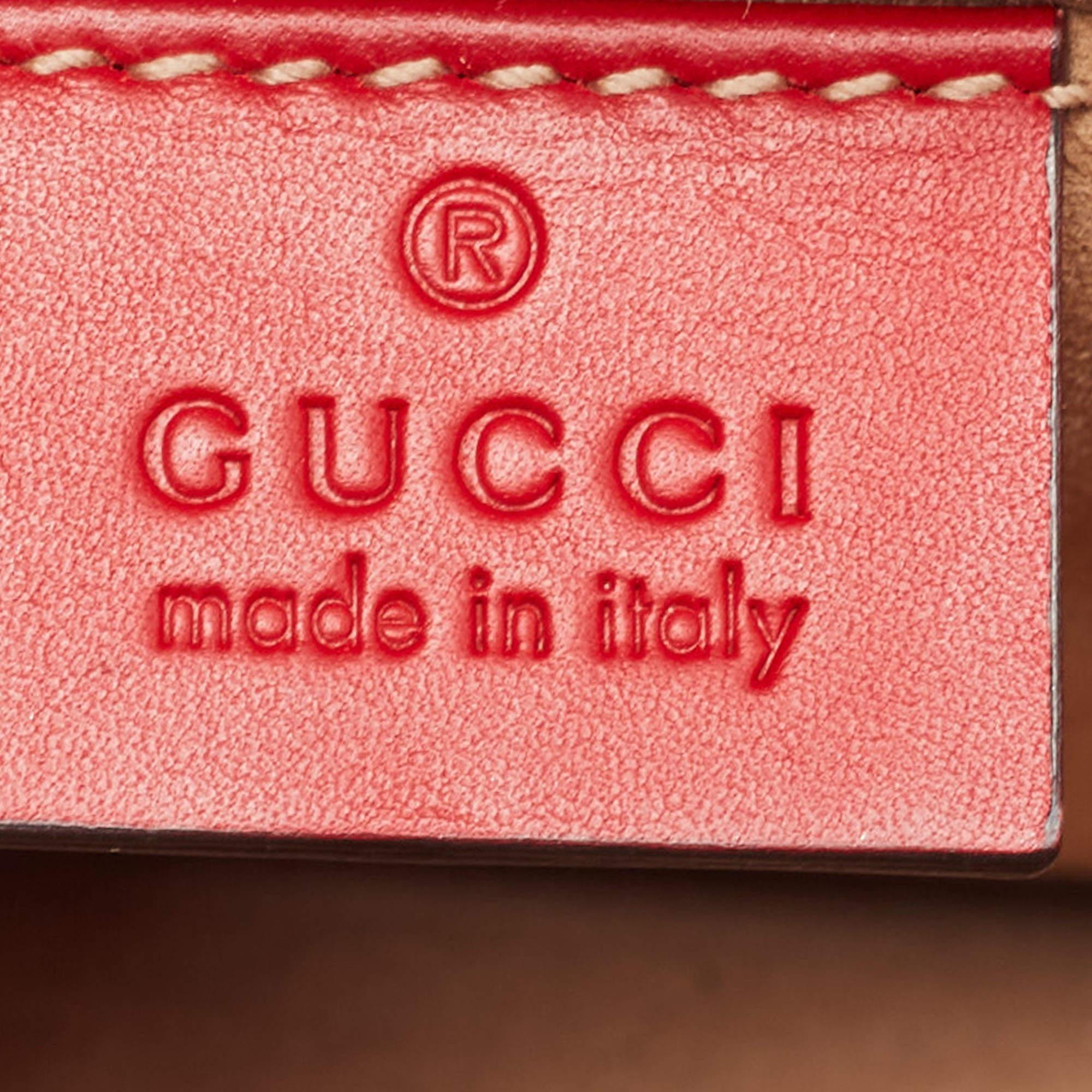Gucci Red Leather Mini Web Chain Sylvie Crossbody Bag 4