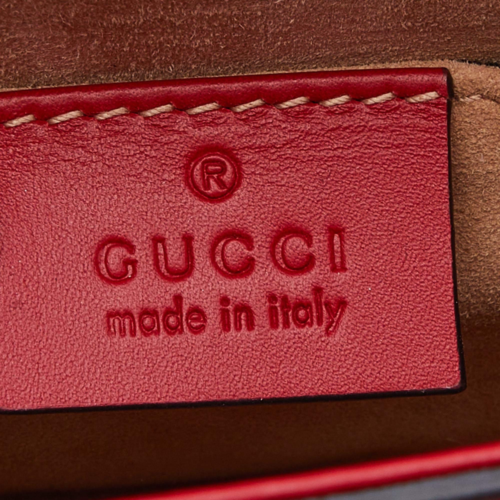 Gucci Red Leather Mini Web Chain Sylvie Crossbody Bag 5