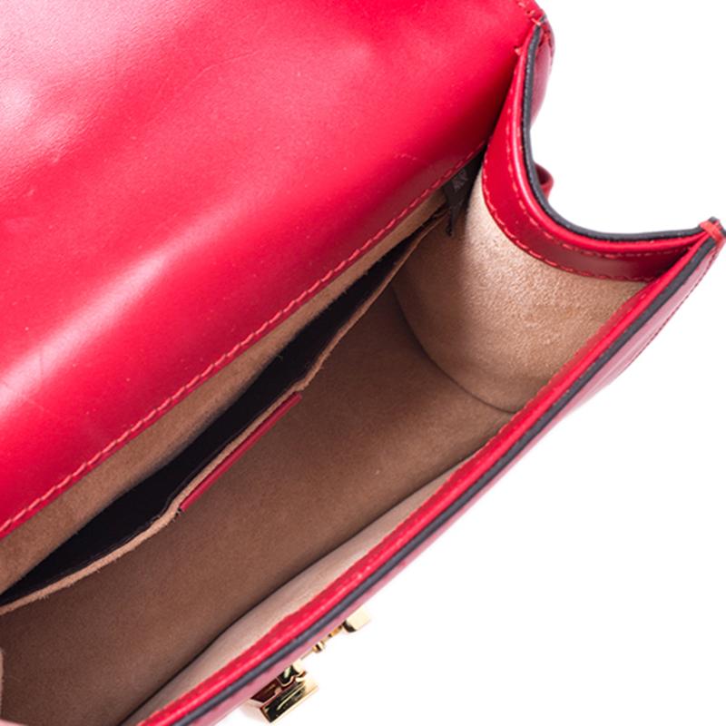 Gucci Red Leather Mini Web Chain Sylvie Shoulder Bag 7
