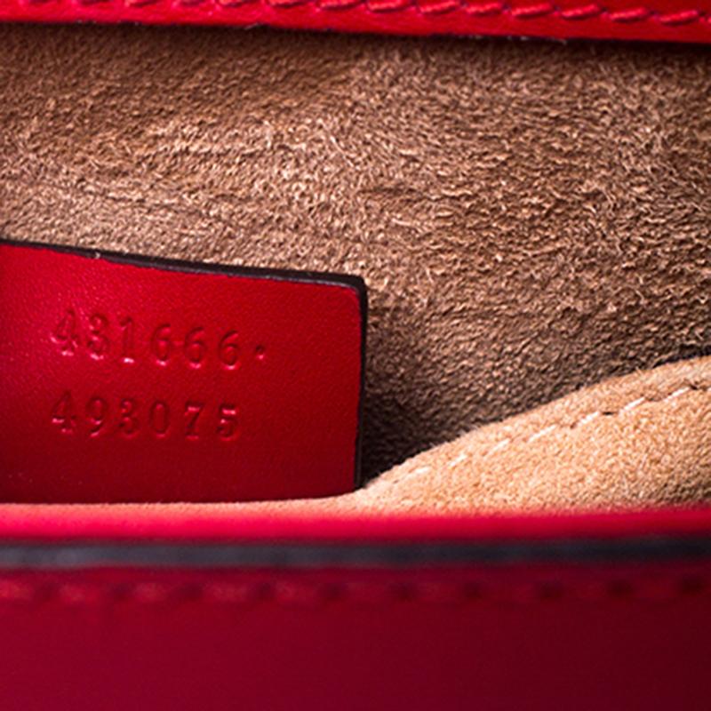 Gucci Red Leather Mini Web Chain Sylvie Shoulder Bag 4