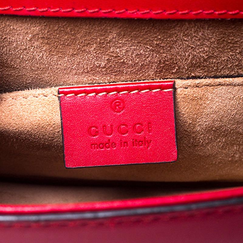 Gucci Red Leather Mini Web Chain Sylvie Shoulder Bag 5