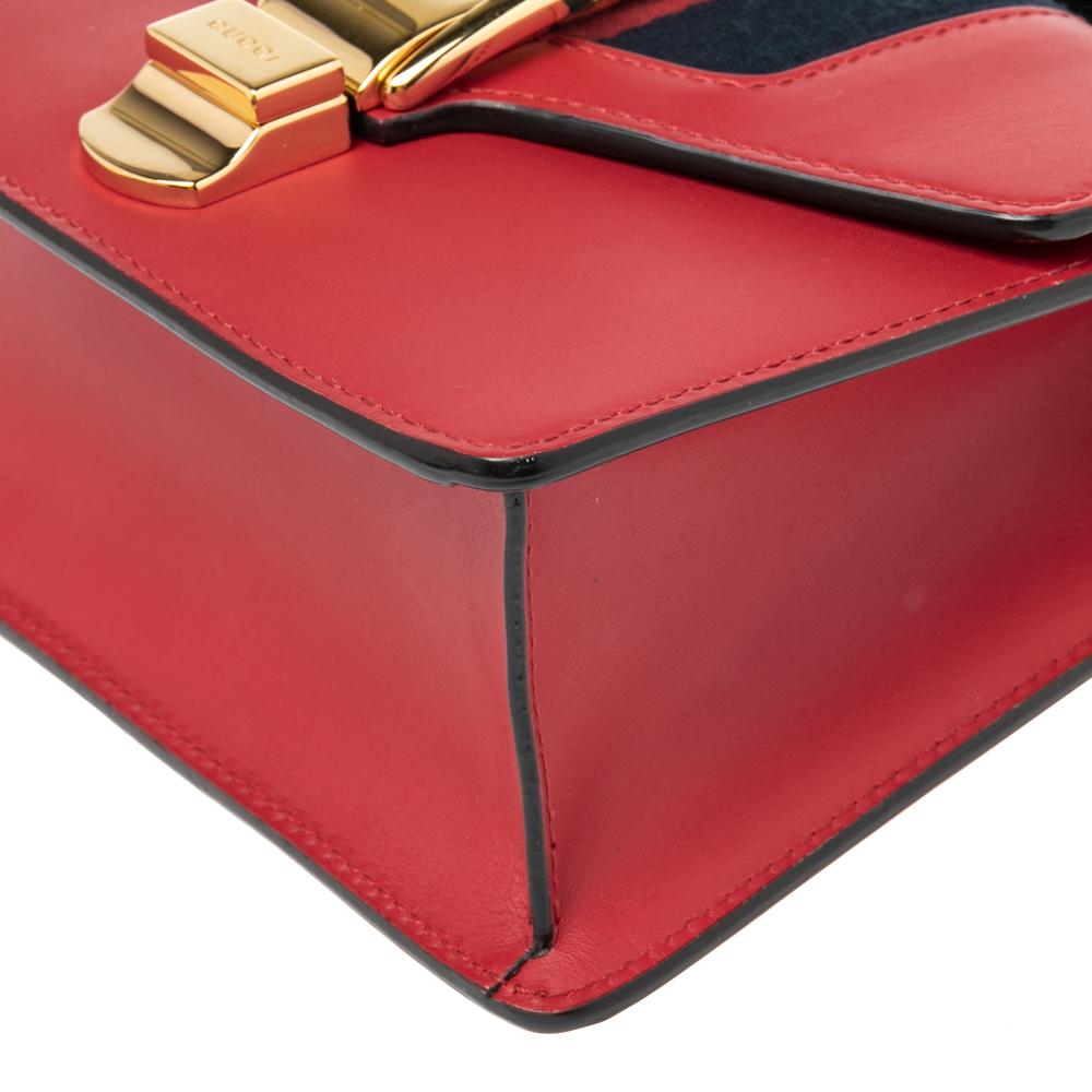 gucci red handbag leather