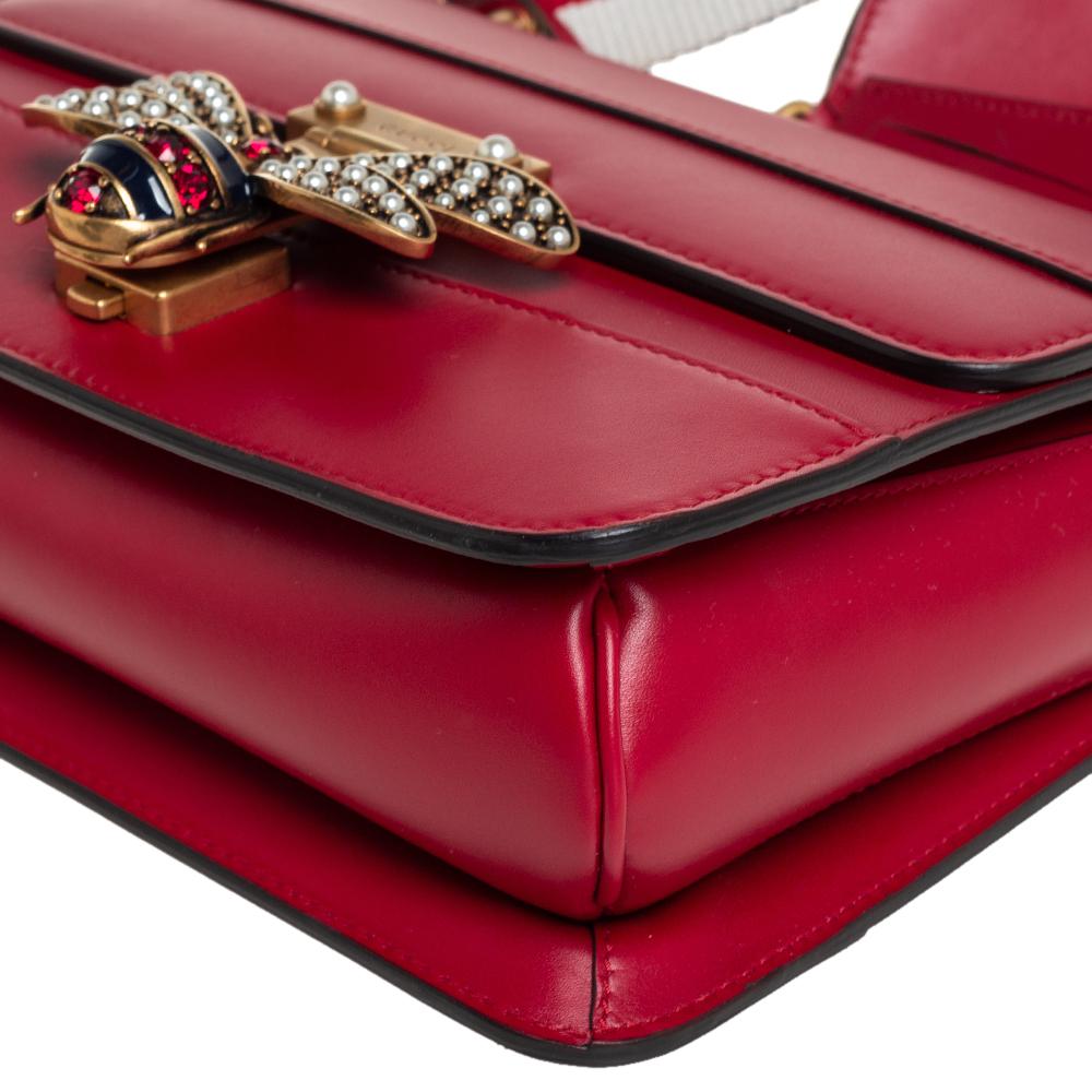 Gucci Red Leather Queen Margaret Shoulder Bag In Good Condition In Dubai, Al Qouz 2