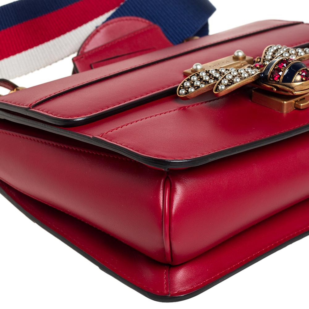Women's Gucci Red Leather Queen Margaret Shoulder Bag