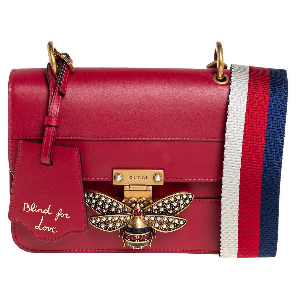 Gucci Red Leather Queen Margaret Shoulder Bag