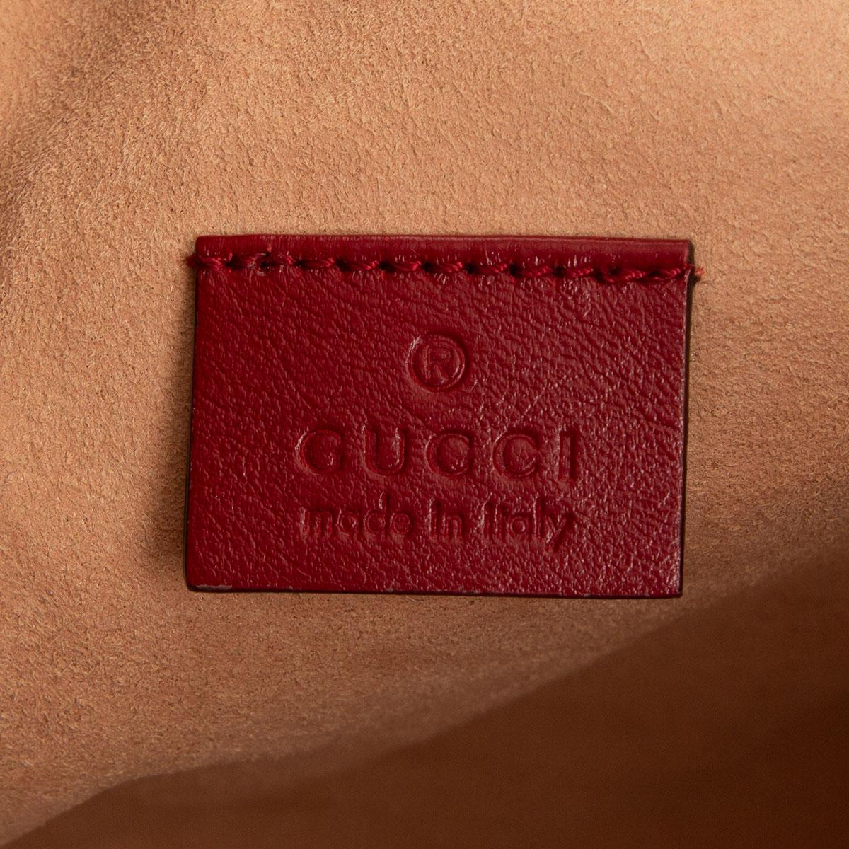 Women's GUCCI red leather RAJA LARGE GG JACQUARD TOTE Shoulder Bag