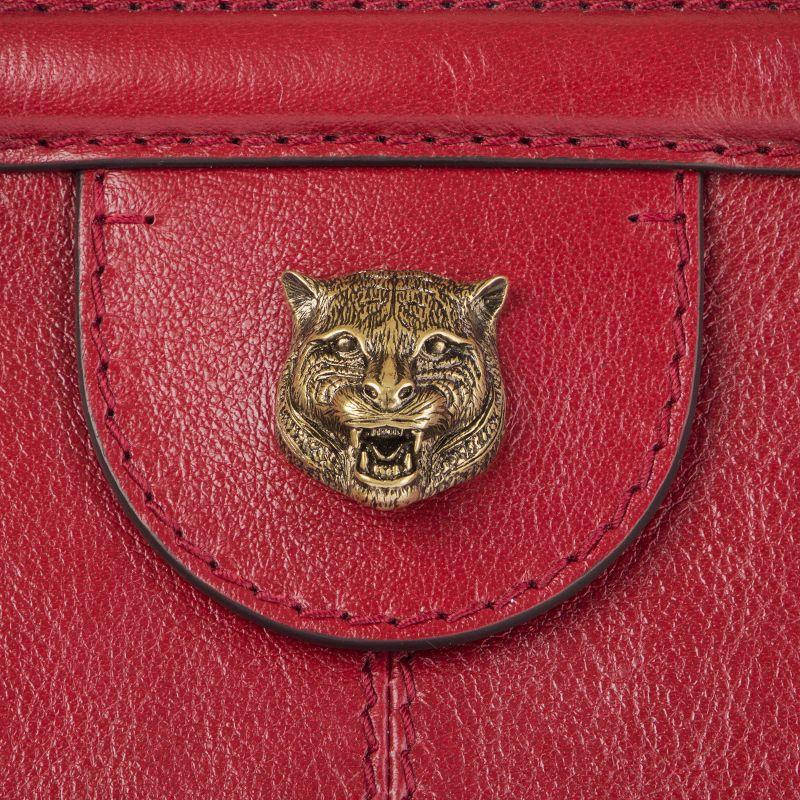 GUCCI red leather RE(BELLE) LARGE Top Handle Shoulder Bag 1