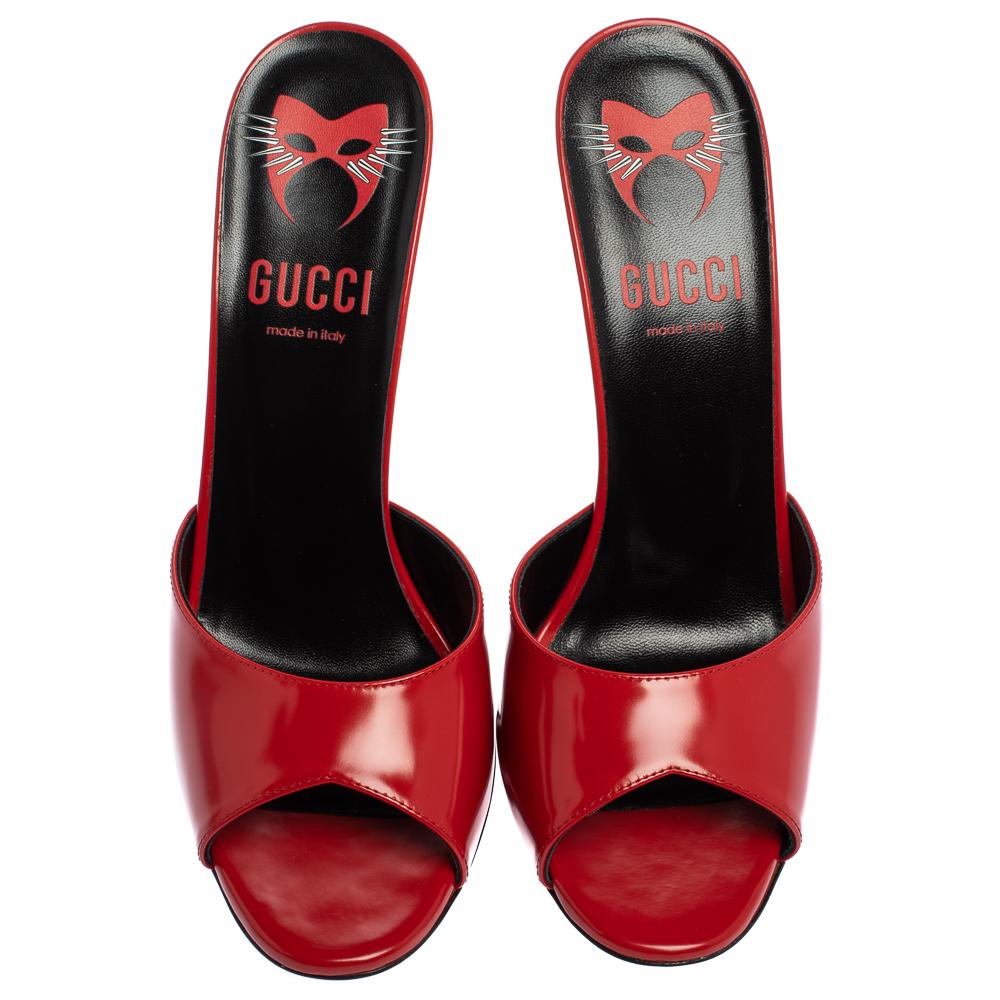 gucci scarlet mules
