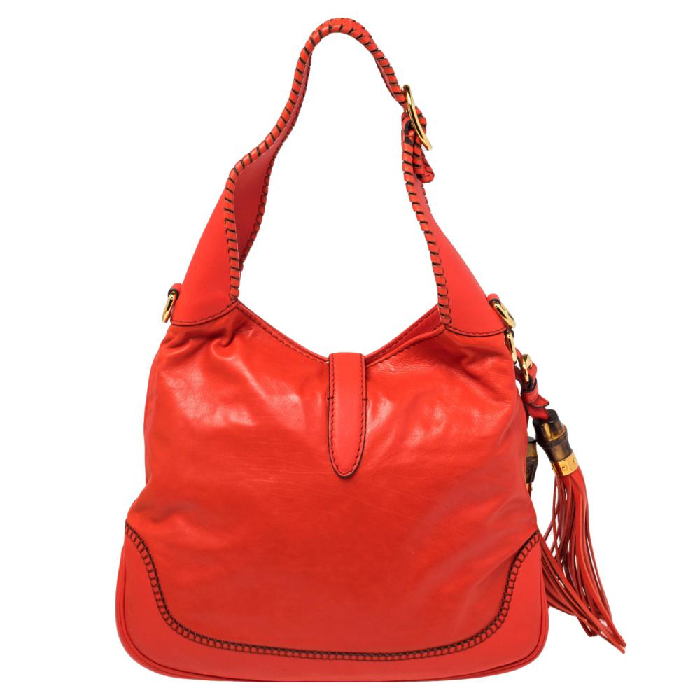 Gucci Red Leather Small New Jackie Hobo 4