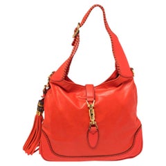 Gucci Red Leather Small New Jackie Hobo